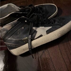 Golden Goose Black and Silver Star Sneakers AUTHENTIC NO BOX. Size 38 women’s.